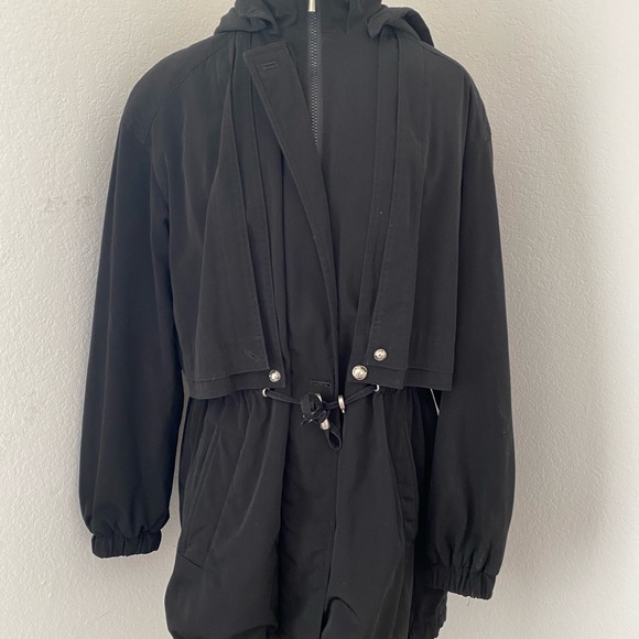 SOLD black hooded puffer coat by Fleet Street - Picture 3 of 8
